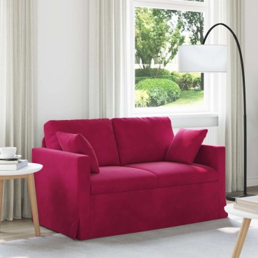 vidaXL Καναπές Κόκκινο 138x78x80cm Βελούδο