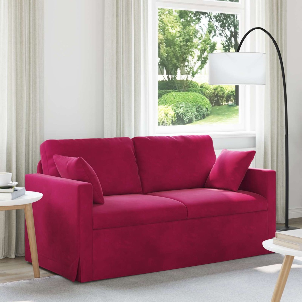 vidaXL Καναπές Κόκκινο 158x78x80cm Βελούδο