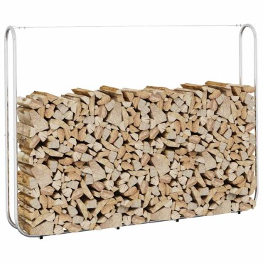 vidaXL Ράφι Καυσόξυλων 200x25x150 εκ. Γαλβανιζέ Ατσάλι