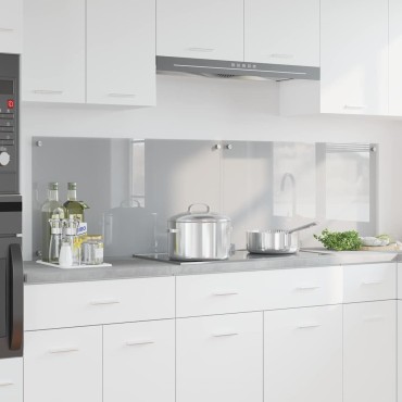 vidaXL Πλάτη κουζίνας 2 τμχ. Ανοιχτό γκρι 90 x 50 cm σκληρυμένο γυαλί