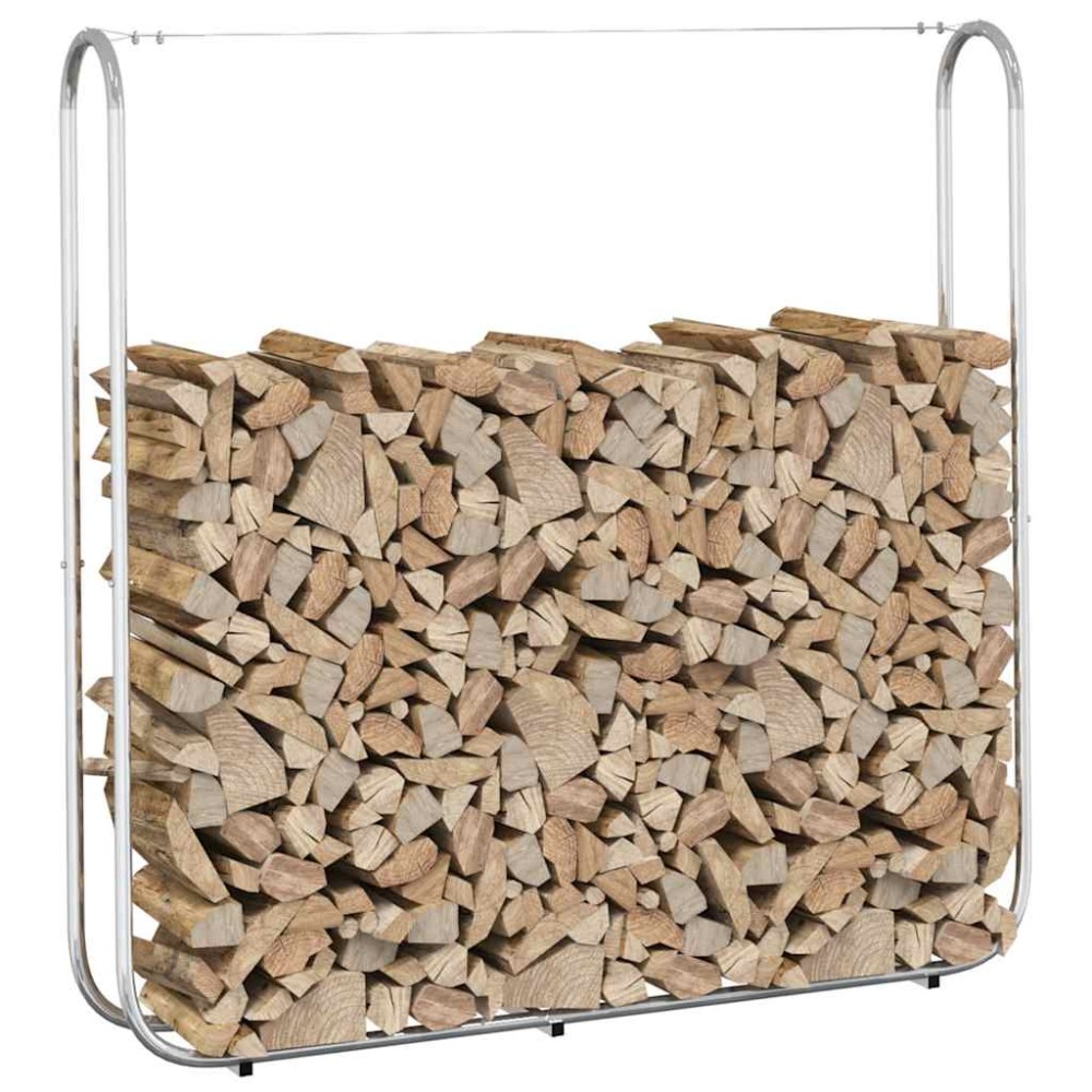 vidaXL Ράφι Καυσόξυλων 150x25x150 εκ. Γαλβανιζέ Ατσάλι