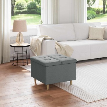 vidaXL Οθωμανικό αποθήκευσης Σκούρο Γκρι 60x60x45cm ύφασμα