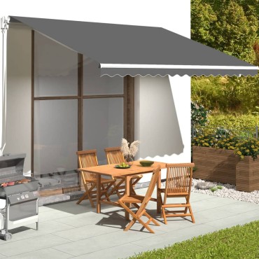 vidaXL Ανταλλακτικό Ύφασμα Τέντας Ανθρακί 450x350 εκ. Πολυεστέρας