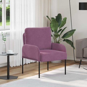 vidaXL Καναπέδες με μαξιλάρι Μοβ Κόντρα πλακέ 60x56x80cm