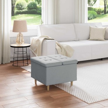 vidaXL Οθωμανικό αποθήκευσης Ανοιχτό γκρι 60x60x45cm ύφασμα