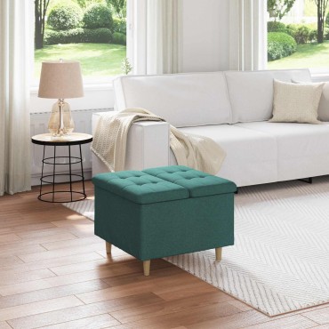 vidaXL Οθωμανικό αποθήκευσης Σκούρο Πράσινο 60x60x45cm ύφασμα