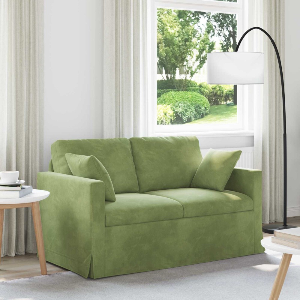 vidaXL Καναπές Ανοιχτό Πράσινο 138x78x80cm Βελούδο
