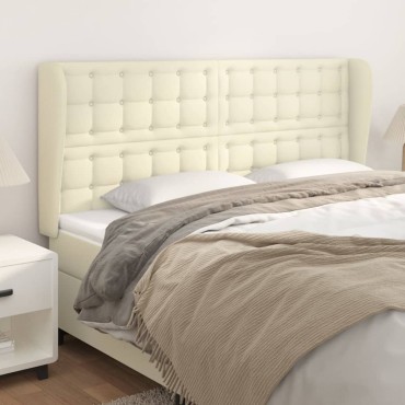 vidaXL Κεφαλάρι με Πτερύγια Κρεμ 203x23x118/128cm Συνθετικό Δέρμα 1 τεμ.