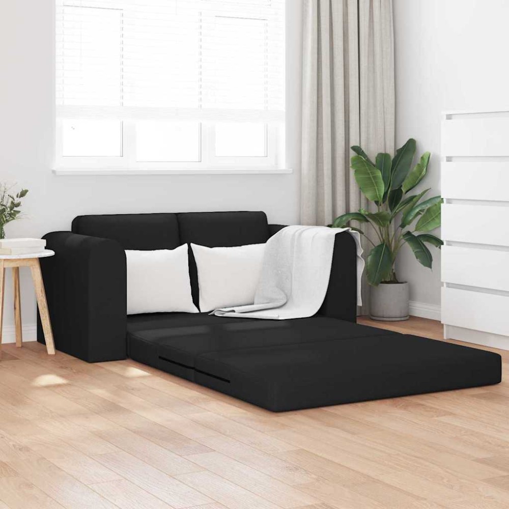 vidaXL Κρεβάτι καναπές Μαύρο ύφασμα 148x71x83cm