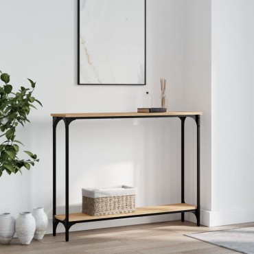 vidaXL Τραπέζι Κονσόλα Sonoma Δρυς 100x22,5x75cm Επεξεργασμένο Ξύλο 1 τεμ.