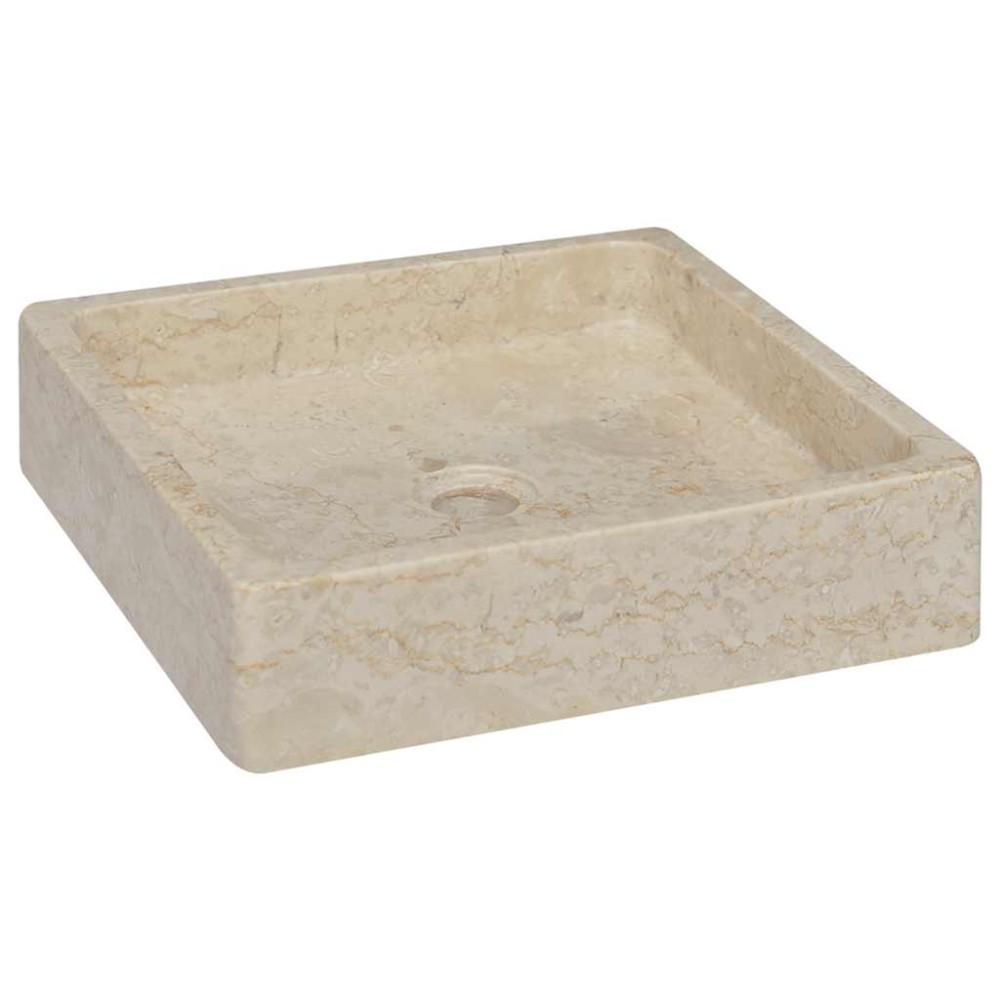 vidaXL Νιπτήρας Κρεμ 40 x 40 x 10 εκ. Μαρμάρινος