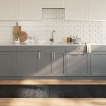 vidaXL Χαλί Ορθογώνιο Γκρι 70x400cm Μπαμπού