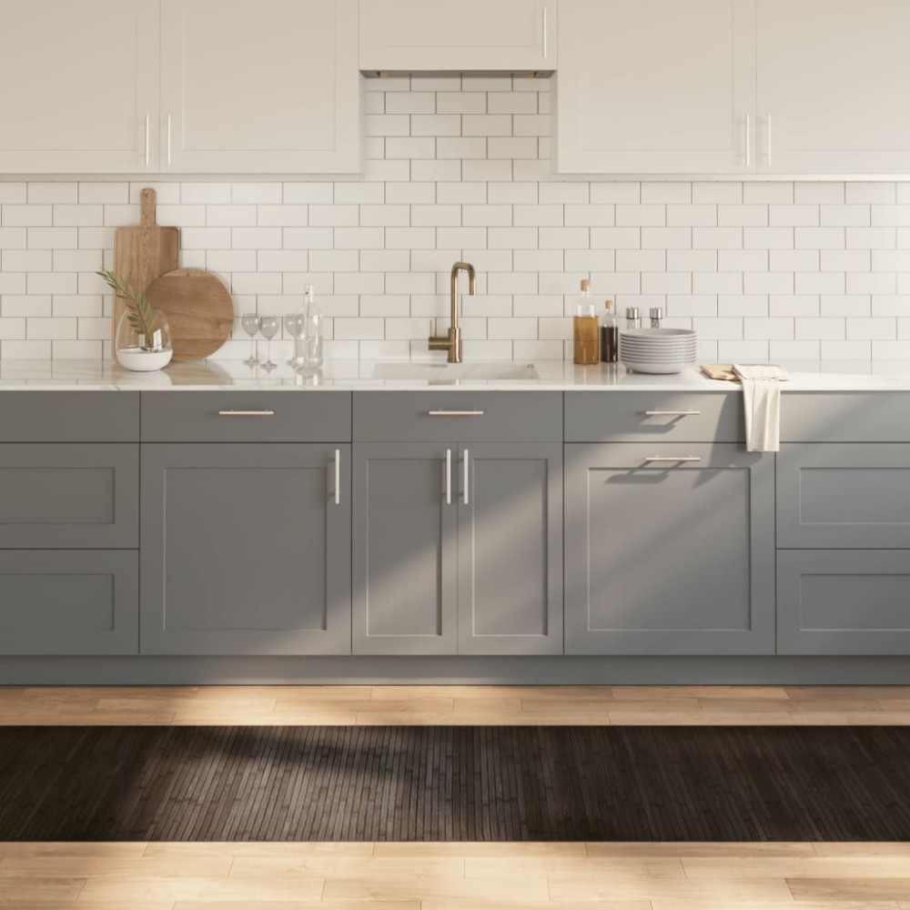 vidaXL Χαλί Ορθογώνιο Σκούρο Καφέ 70x400cm Μπαμπού
