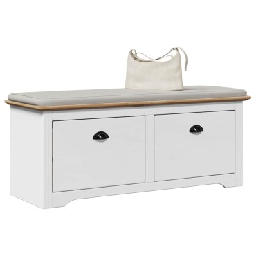 Πάγκος διαδρόμου vidaXL BODO Λευκό και καφέ 114x40x45cm