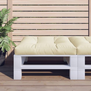 vidaXL Μαξιλάρι Παλέτας Κρεμ 70x70x12cm Υφασμάτινο