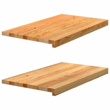 vidaXL Περβάζια παραθύρων 2 τεμ. Αν. Καφέ 70x40x2 εκ. Μασίφ Ξύλο Δρυός