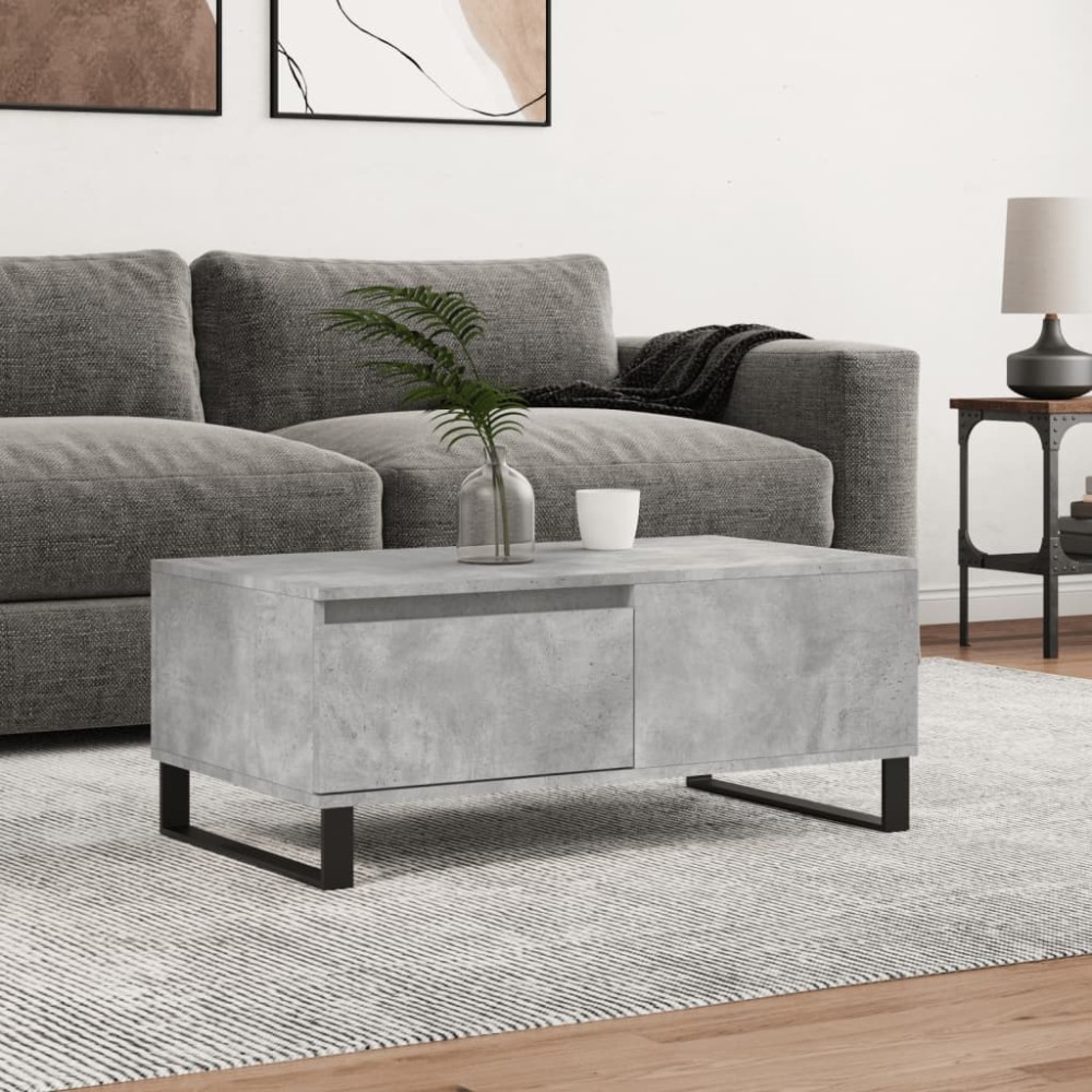 vidaXL Τραπεζάκι Σαλονιού Γκρι Σκυροδ. 90x50x36,5cm Επεξεργ. Ξύλο 1 τεμ.