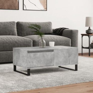 vidaXL Τραπεζάκι Σαλονιού Γκρι Σκυροδ. 90x50x36,5cm Επεξεργ. Ξύλο 1 τεμ.