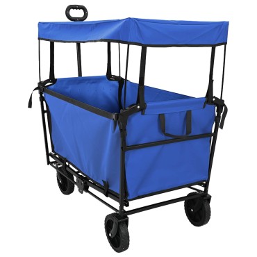 vidaXL Αναδιπλούμενο Τρόλεϊ Χειρός Μαύρο 105 x 56,5 x 116 εκ.