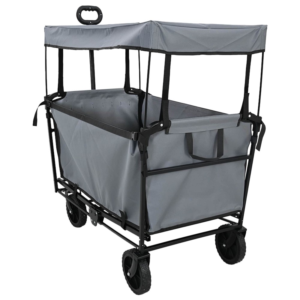vidaXL Αναδιπλούμενο Τρόλεϊ Χειρός Γκρι 105 x 56,5 x 116 εκ.
