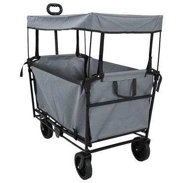 vidaXL Αναδιπλούμενο Τρόλεϊ Χειρός Γκρι 105 x 56,5 x 116 εκ.
