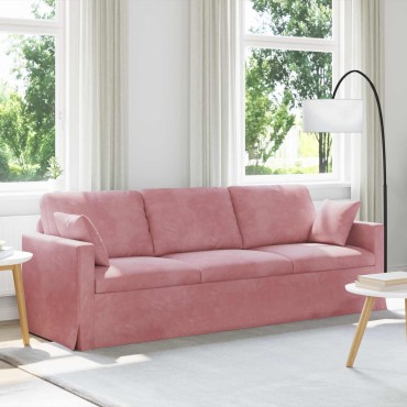 vidaXL Καναπές Ροζ 228x78x80cm Βελούδο