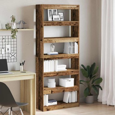 vidaXL Βιβλιοθήκη 6 επιπέδων 80x30x198cm Επεξεργασμένο Ξύλο 1 τεμ.