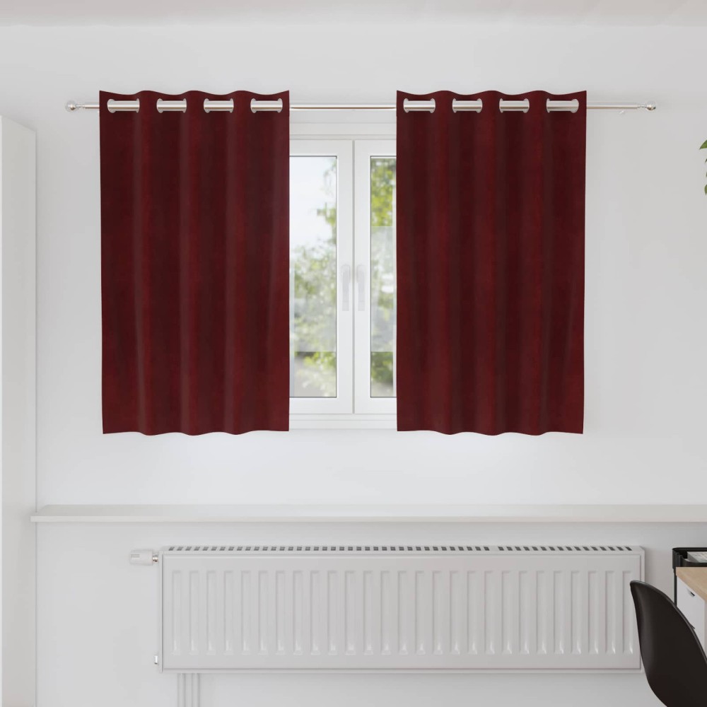 vidaXL Κουρτίνες 2 τμχ. Κόκκινο 140x140cm Βελούδο