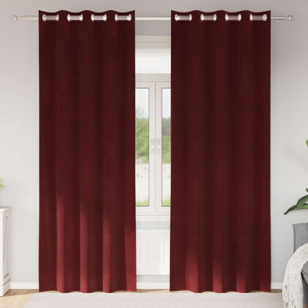 vidaXL Κουρτίνες συσκότισης 2 τμχ. Κόκκινο 140x225cm Βελούδο