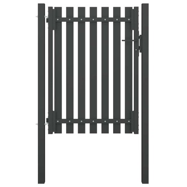vidaXL Πύλη Κήπου Ανθρακί 100x125 εκ. από Ατσάλι