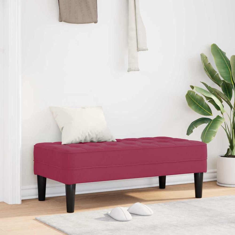 vidaXL παγκάκι με μαξιλάρι Κόκκινο 113x57x39cm Βελούδο