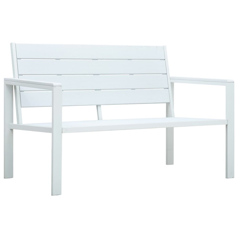 vidaXL Παγκάκι Κήπου Λευκό με Όψη Ξύλου από HDPE 120x64x78cm 1 τεμ.