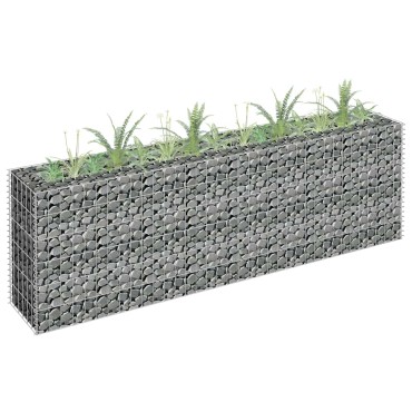 vidaXL Συρματοκιβώτιο-Γλάστρα Υπερυψωμένη 180x30x60 εκ. Γαλβ. Χάλυβας