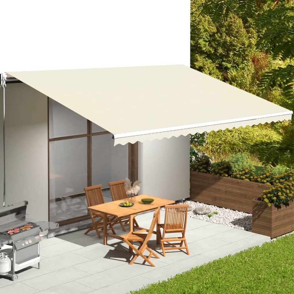 vidaXL Ανταλλακτικό Ύφασμα Τέντας Κρεμ 600x350 εκ. Πολυεστέρας