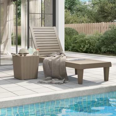 vidaXL Ξαπλώστρα Ανοιχτό Καφέ 155x58x83cm από Πολυπροπυλένιο 1 τεμ.