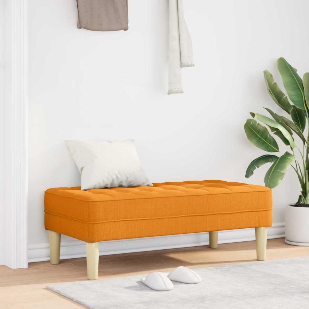 vidaXL παγκάκι με μαξιλάρι Σκούρο κίτρινο 113x57x39cm ύφασμα
