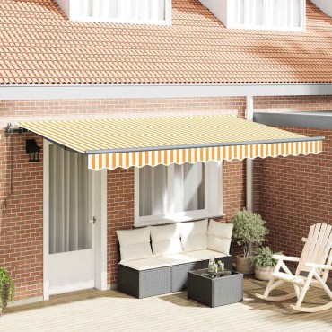 vidaXL Αναδιπλούμενη τέντα Κίτρινο 400 x 200 cm ύφασμα