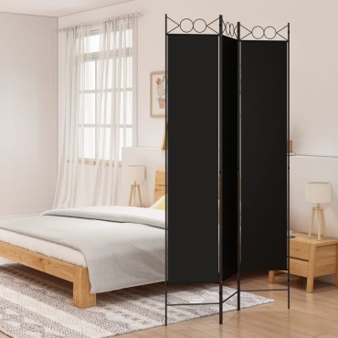 vidaXL Διαχωριστικό Δωματίου με 3 Πάνελ Μαύρο 120x220cm από Ύφασμα 1 τεμ.