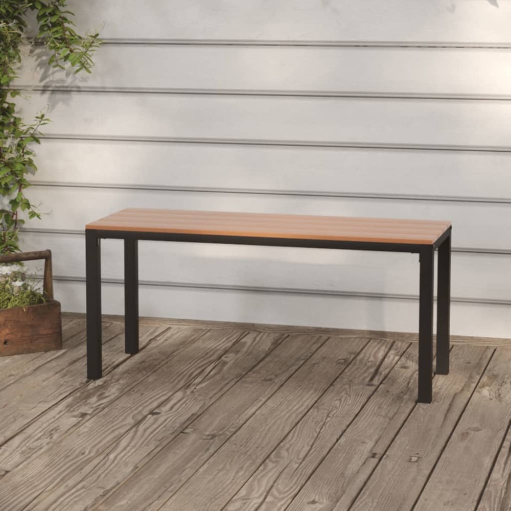 vidaXL Παγκάκι Κήπου Μαύρο / Καφέ από Ατσάλι / WPC 110x39x45cm 1 τεμ.