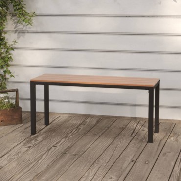 vidaXL Παγκάκι Κήπου Μαύρο / Καφέ από Ατσάλι / WPC 110x39x45cm 1 τεμ.