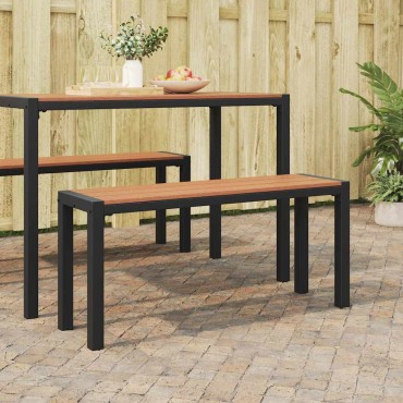 vidaXL Παγκάκι κήπου Καφέ 100x28x45cm Ατσάλι 1 τεμ.