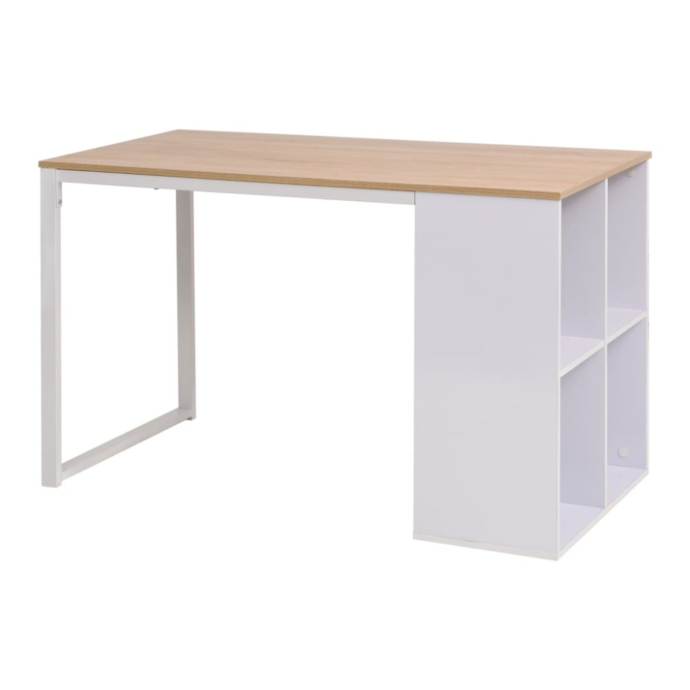 vidaXL Γραφείο Δρυς και Λευκό 120x60x75cm 1 τεμ.