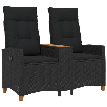 vidaXL Ρυθμιζόμενος Πάγκος με Τραπέζι Μαύρο 126x65x112cm
