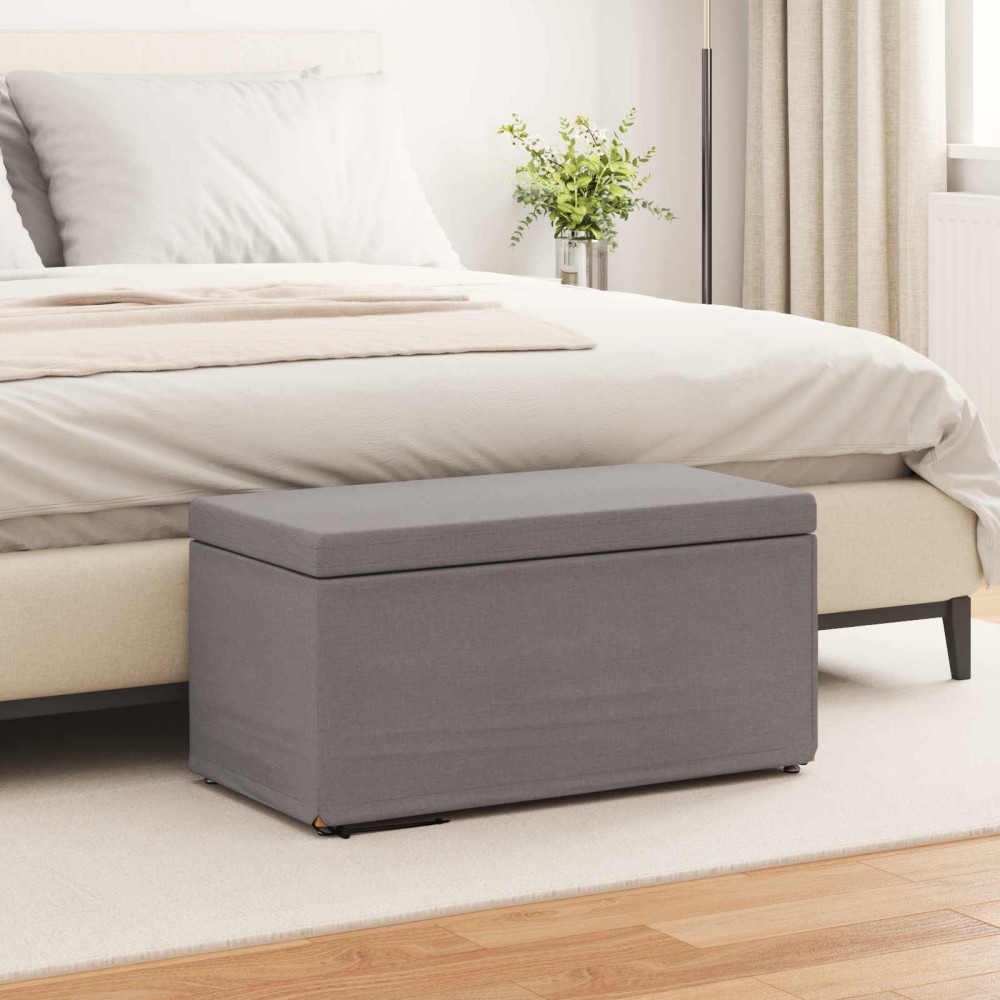 vidaXL Σκαμνί Taupe 81x41x40cm Ύφασμα και Επεξεργασμένο Ξύλο