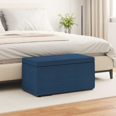 vidaXL Σκαμνί Μπλε 81x41x40cm Ύφασμα και Επεξεργασμένο Ξύλο