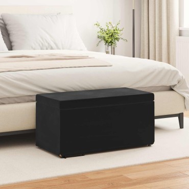 vidaXL Σκαμνί Μαύρο 81x41x40cm Βελούδο και Μηχανικά Ξύλα