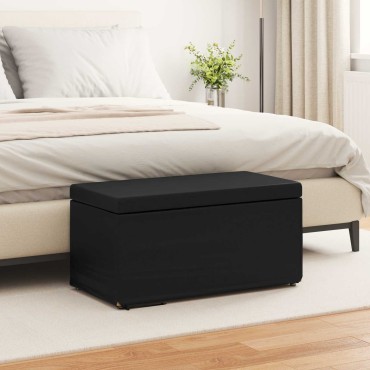 vidaXL Σκαμνί Μαύρο 81x41x40cm Ψεύτικο Δέρμα και Μηχανικά Ξύλα