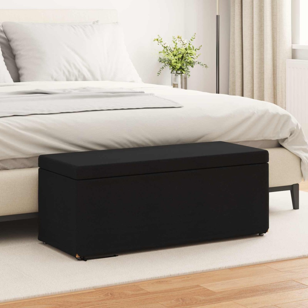 vidaXL Σκαμνί Μαύρο 101x41x40cm Ύφασμα και Επεξεργασμένο Ξύλο