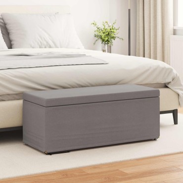vidaXL Σκαμνί Taupe 101x41x40cm Ύφασμα και Επεξεργασμένο Ξύλο
