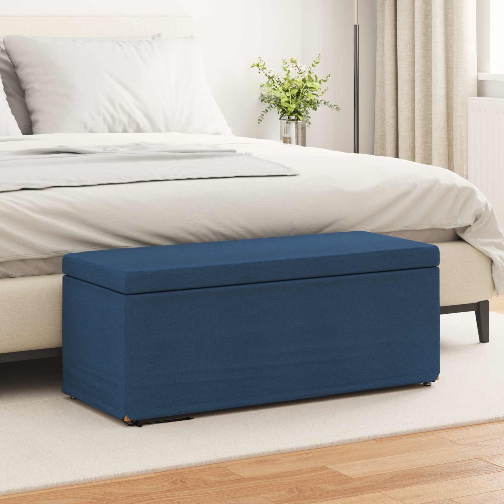 vidaXL Σκαμνί Μπλε 101x41x40cm Ύφασμα και Επεξεργασμένο Ξύλο